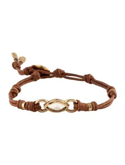 Pre-owned Chan Luu Leather & Crystal Wrap Bracelet In Multicolor