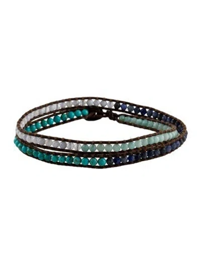 Pre-owned Chan Luu Leather & Multi-stone Beaded Wrap Bracelet