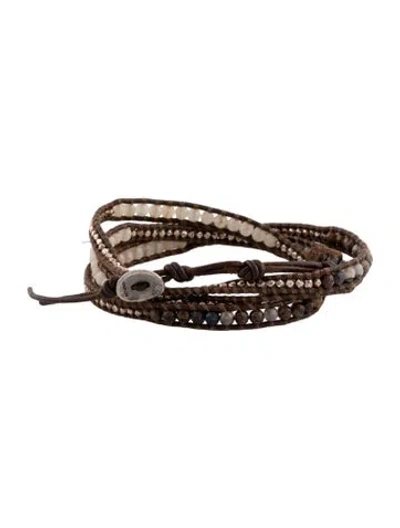 Pre-owned Chan Luu Leather & Multi-stone Wrap Bracelet