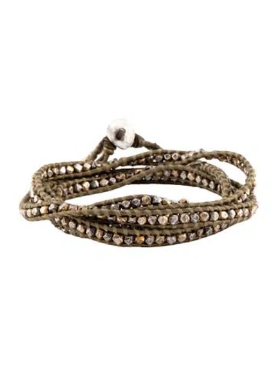 Pre-owned Chan Luu Leather Bead Thread Wrap Bracelet In Multicolor
