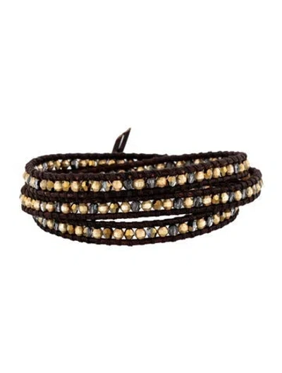 Pre-owned Chan Luu Leather Beaded Double Wrap Bracelet In Multicolor