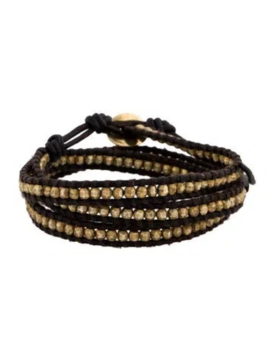 Pre-owned Chan Luu Leather Beaded Wrap Bracelet In Brown
