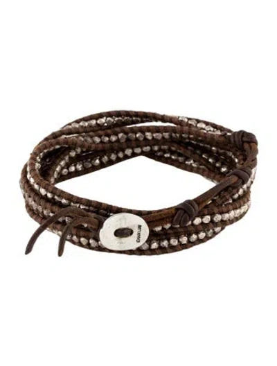 Pre-owned Chan Luu Leather Beaded Wrap Bracelet In Brown