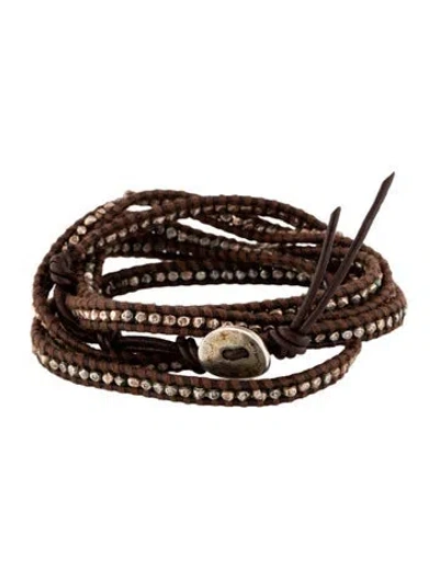 Pre-owned Chan Luu Leather Beaded Wrap Bracelet In Brown