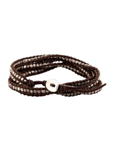 Pre-owned Chan Luu Leather Beaded Wrap Bracelet In Brown