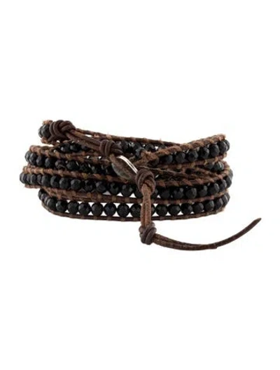 Pre-owned Chan Luu Leather Beaded Wrap Bracelet In Multi