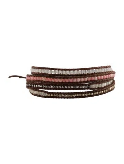Pre-owned Chan Luu Leather Beaded Wrap Bracelet In Multi