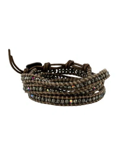 Pre-owned Chan Luu Leather Beaded Wrap Bracelet In Multi