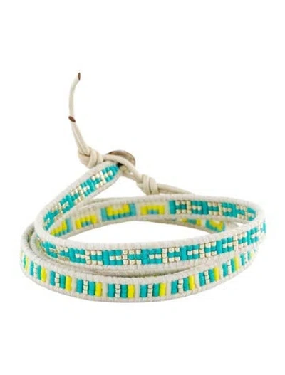 Pre-owned Chan Luu Leather Beaded Wrap Bracelet In Multi
