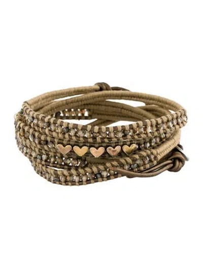 Pre-owned Chan Luu Leather Beaded Wrap Bracelet In Multi