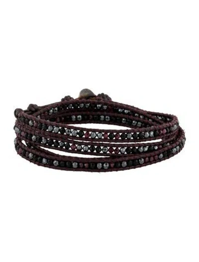 Pre-owned Chan Luu Leather Beaded Wrap Bracelet In Multi