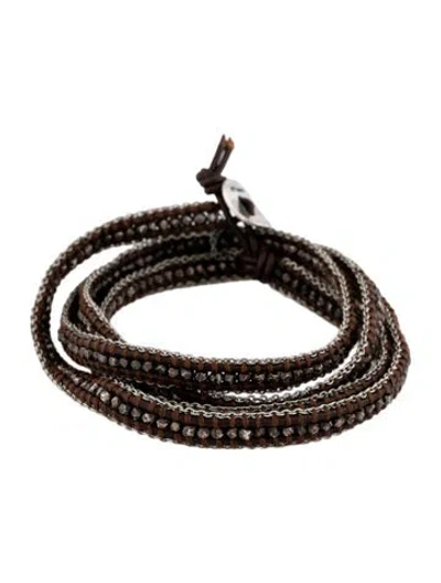 Pre-owned Chan Luu Leather Beaded Wrap Bracelet In Multicolor