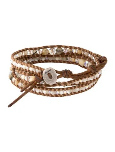 Pre-owned Chan Luu Leather Beaded Wrap Bracelet In Multicolor