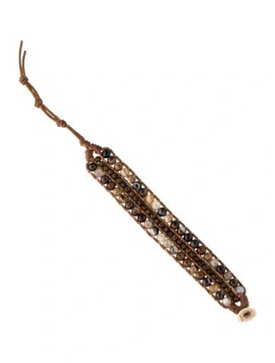 Pre-owned Chan Luu Leather Beaded Wrap Bracelet In Multicolor