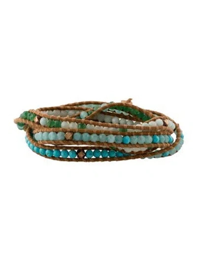 Pre-owned Chan Luu Leather Cord & Bead Wrap Bracelet In Multicolor