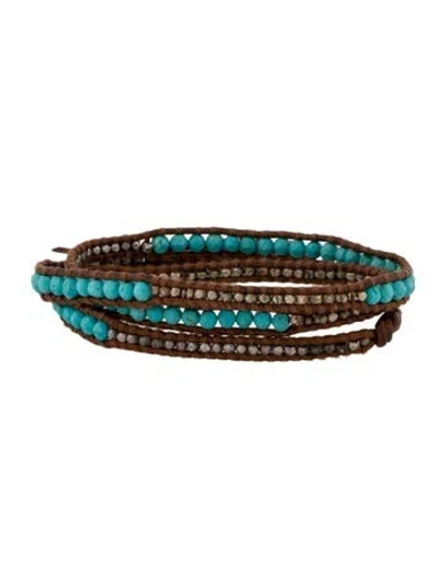 Pre-owned Chan Luu Leather, Stone & Beaded Wrap Bracelet In Multi