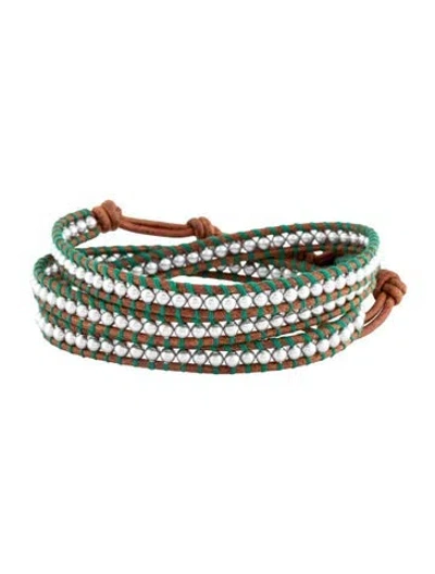 Pre-owned Chan Luu Leather, Thread & Beaded Wrap Bracelet In Multicolor