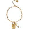 Chan Luu Lock & Key Charm Bracelet In Gold