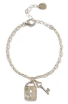 Chan Luu Lock & Key Charm Bracelet In Silver