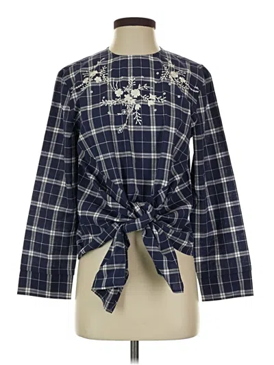 Pre-owned Chan Luu Long Sleeve Blouse In Blue