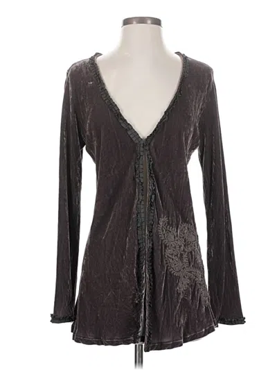 Pre-owned Chan Luu Long Sleeve Blouse In Brown