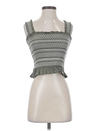 Pre-owned Chan Luu Long Sleeve Top Green Strapless Neckline Tops