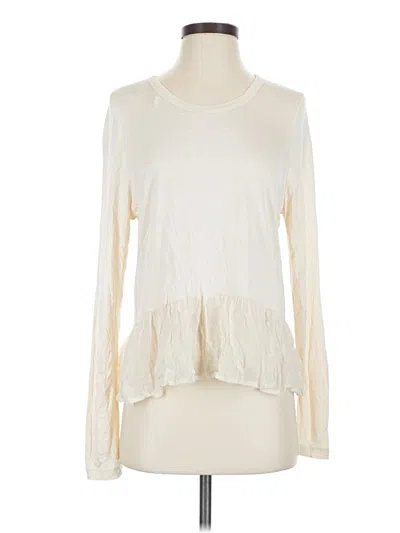 Pre-owned Chan Luu Long Sleeve T-shirt In Ivory