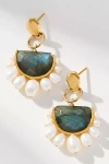 Chan Luu Luna Arc 18k Gold-plated Labradorite Earrings In Green