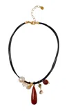 Chan Luu Madrid Charm Necklace Black Mix In Multi