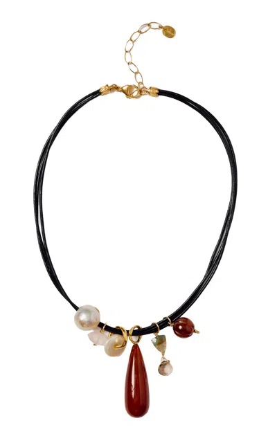 Chan Luu Madrid Charm Necklace Black Mix In Multi