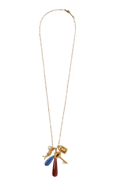 Chan Luu Messina 18k Gold-plated Agate Necklace In Multi