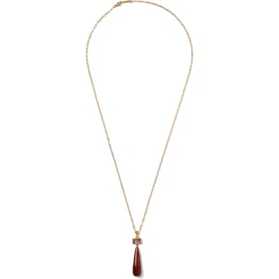 Chan Luu Messina Semiprecious Stone Pendant Necklace In Red