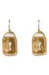 Chan Luu Mini Padlock Drop Earrings In Gold