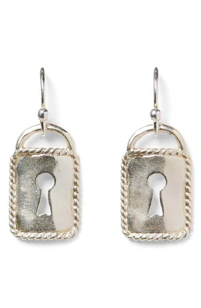 Chan Luu Mini Padlock Drop Earrings In Silver