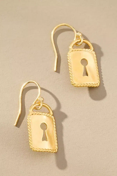 Chan Luu Mini Padlock Earrings In Gold