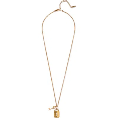 Chan Luu Mini Padlock Pendant Necklace In Yellow Gold