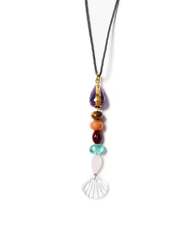 Chan Luu Multi Gemstone Fish Cord Pendant Necklace, 42