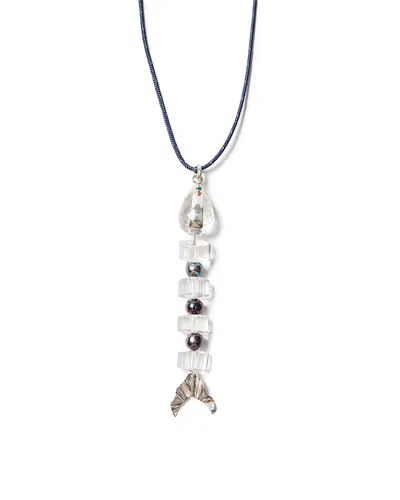 Chan Luu Multi Gemstone Fish Cord Pendant Necklace, 42 In Black