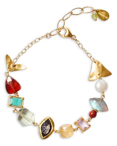 Chan Luu Multi Gemstone Fish Flex Bracelet In Gold