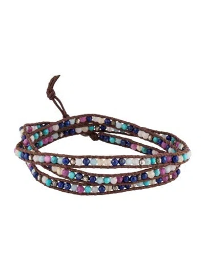 Pre-owned Chan Luu Multistone Beaded Wrap Bracelet In Multicolor