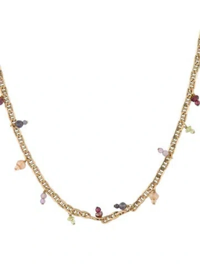 Pre-owned Chan Luu Multistone Station Chain Necklace, 18"