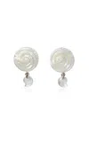 Chan Luu Nautilus Mother-of-pearl Clip-on Earrings In White