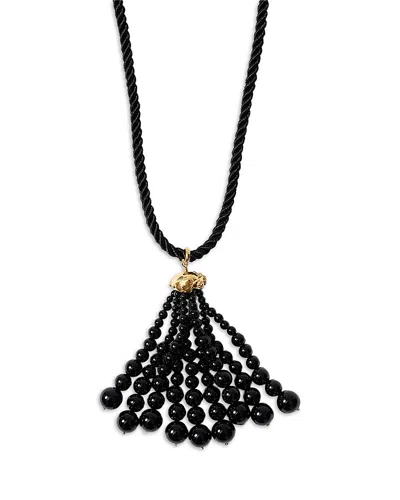 Chan Luu Octo Black Onyx Bead Tassel Pendant Necklace, 46