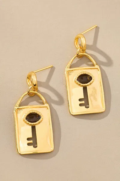 Chan Luu Padlock Earrings In Yellow