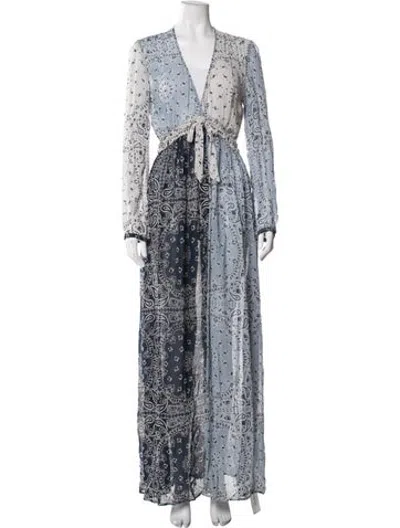 Pre-owned Chan Luu Paisley Print Long Dress In Blue