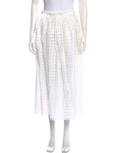 Pre-owned Chan Luu Patterned Midi Length Skirt In White