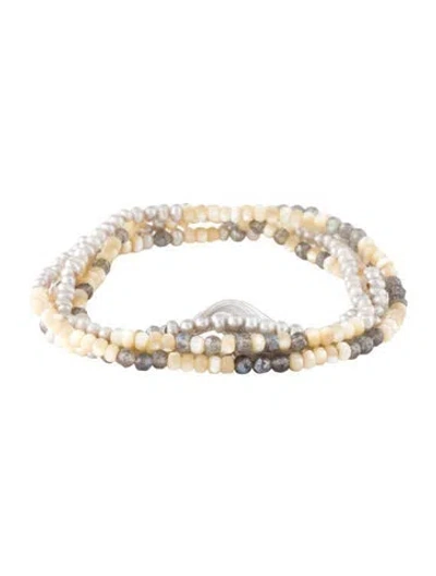 Pre-owned Chan Luu Pearl And Bead Wrap Bracelet In Multicolor