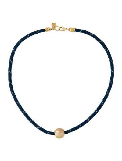 Pre-owned Chan Luu Pearl & Cord Choker Necklace, 16" In Multi