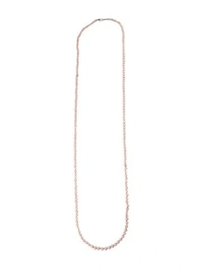 Pre-owned Chan Luu Pearl Bead Strand Necklace, 55.5" In Pink
