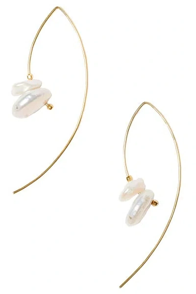 Chan Luu Pearl Dangle Earrings In White